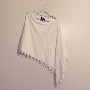 White Sweater Poncho/Shall